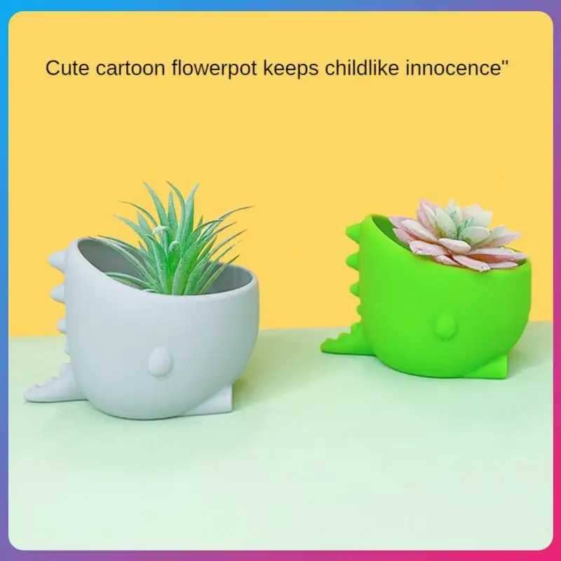 

Creative Cute Dinosaur Flower Pots Thickened Silicone Office Desktop Planters Fleshy Ornaments Mini Small Pot Garden Supplies