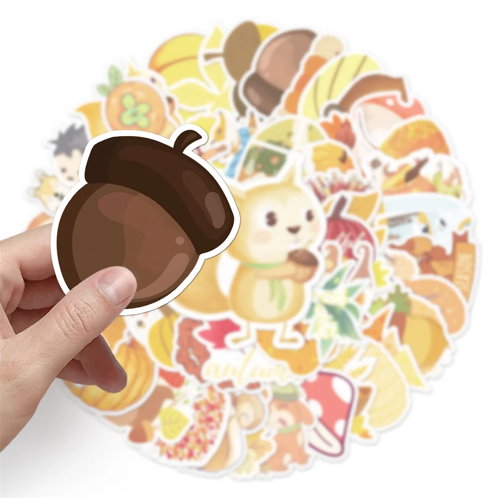 

50pcs Autumn Animal Harvest Stickers For Journal Phone Ipad Notebooks Scrapbook Stationery Forest Sticker Scrapbooking Supplies