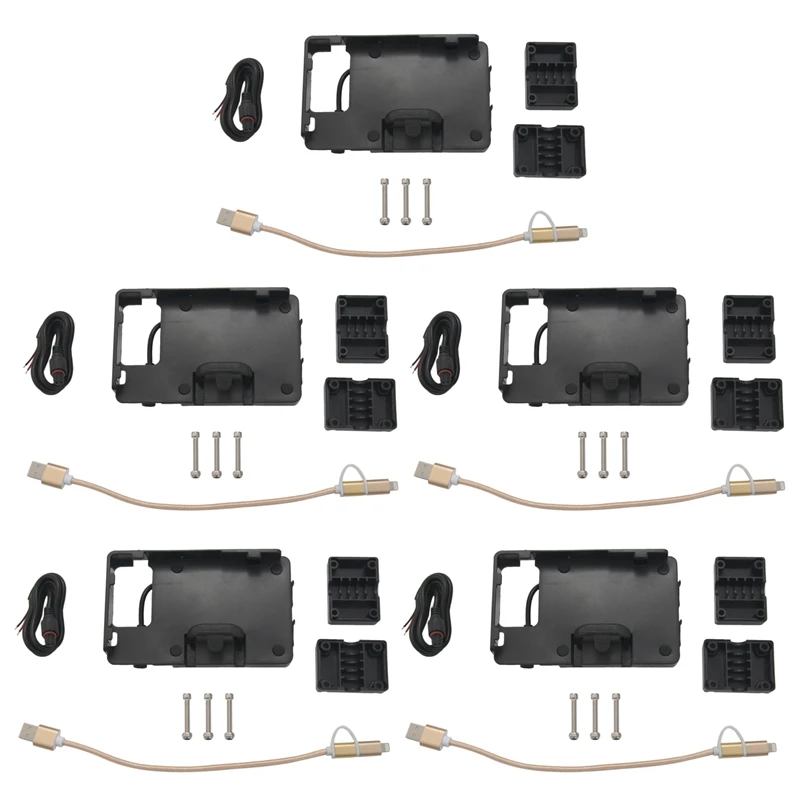 

5X кронштейн для навигации мотоцикла ABS, мобильный телефон USB зарядка черного цвета для Bmw R1200gs F800gs Adv F700gs R1250gs