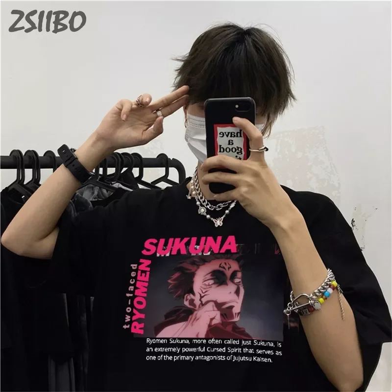 

2023NEW Kaisen tshirt Yuji Itadori Tops Mens Summer Cool Unisex Short Sleeve T shirt Cool Anime PrintED Harajuku T-Shirt Hip Hop