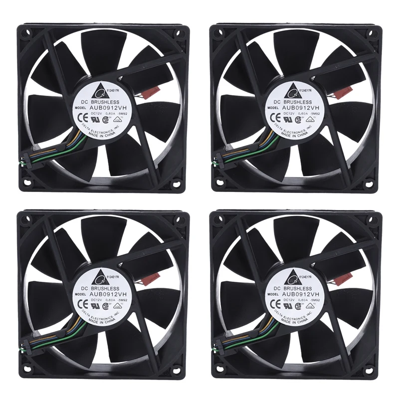 

4X 90X90x25mm DC 12V 0.60A 4-Pin Computer Cpu Cooling Fans