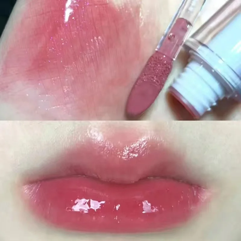 

Clear Iced Tea Mirror Lip Glaze Watery Lip Gloss Long Lasting Transparent Jelly Liquid Lipstick Womon Beauty Makeup Lip Cosmetic