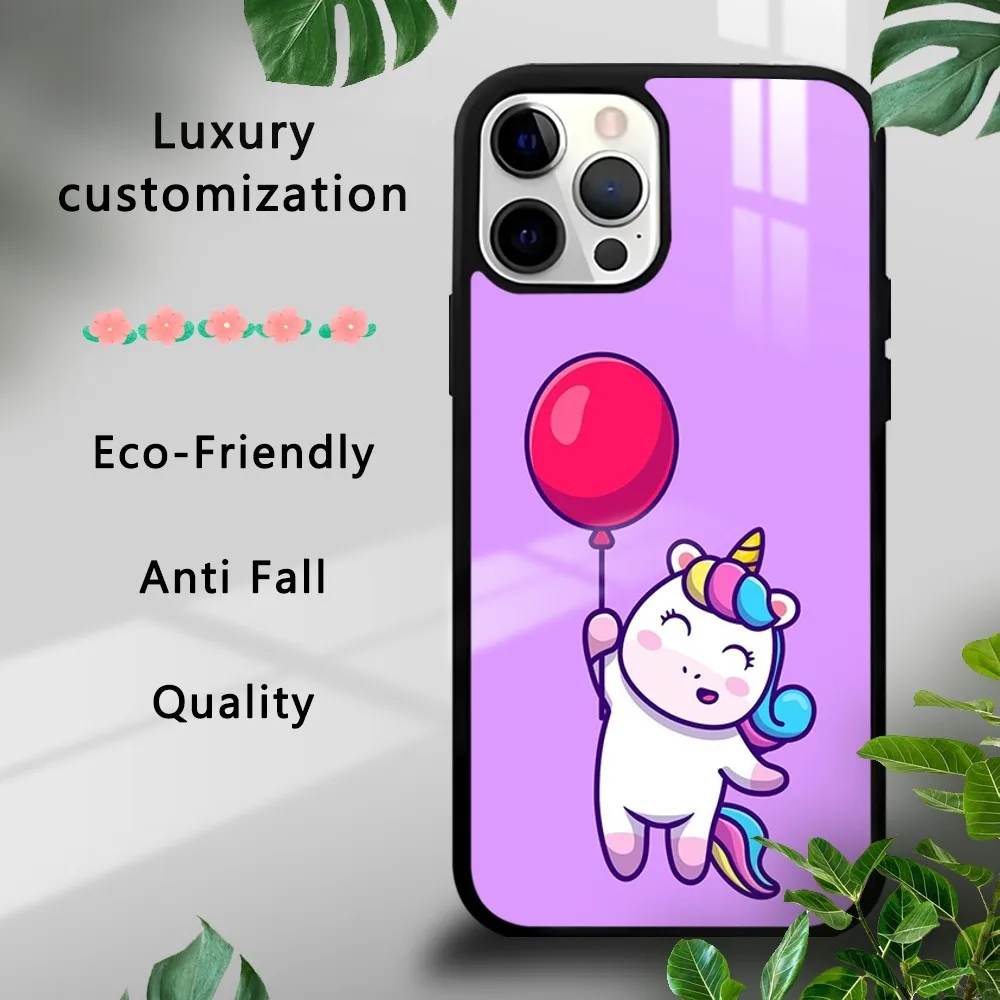 Милый чехол для телефона с забавным рисунком U-единорога iPhone 15 14 13 12 11 Pro Xs Max Mini XR X 7