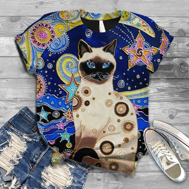 

Cotton T-shirt to wear comfortable and soft blouse fashion new summer animal short-sleeved Harajuku top T-shirt