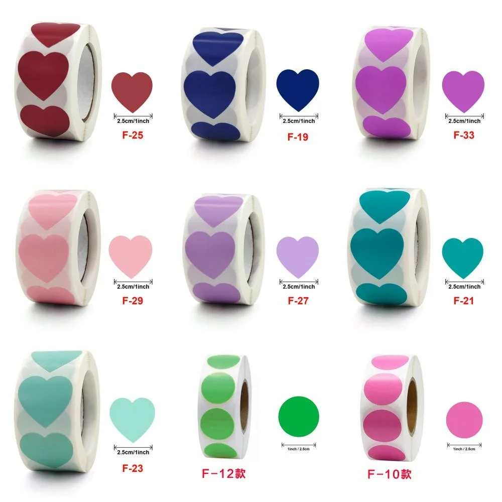 500Pcs/ roll color Paper Stickers Round Blank Handmade Sticker Adhesive Labels Gift Package Envelope Sealing Stationery |