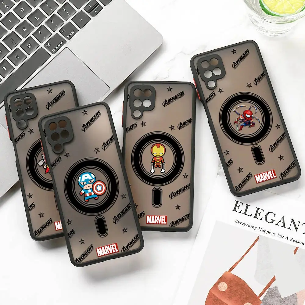 

Cute Avengers Marvel Fundas For Samsung A50 A30S A30 A20 A70 A7 Cover Galaxy Note 20 Ultra M30s M21 M32 M51 M62 Matte Clear Case