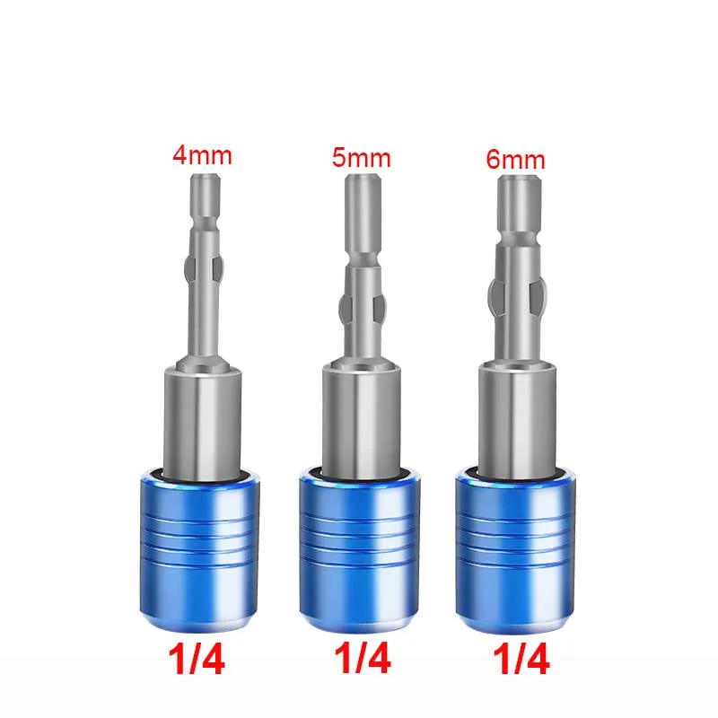 1PCS Blue color 800 801 802 to 1/4 inch Hex Shank Screwdriver Bit Holder Quick Release Electric Drive bar Drill hand Tools parts