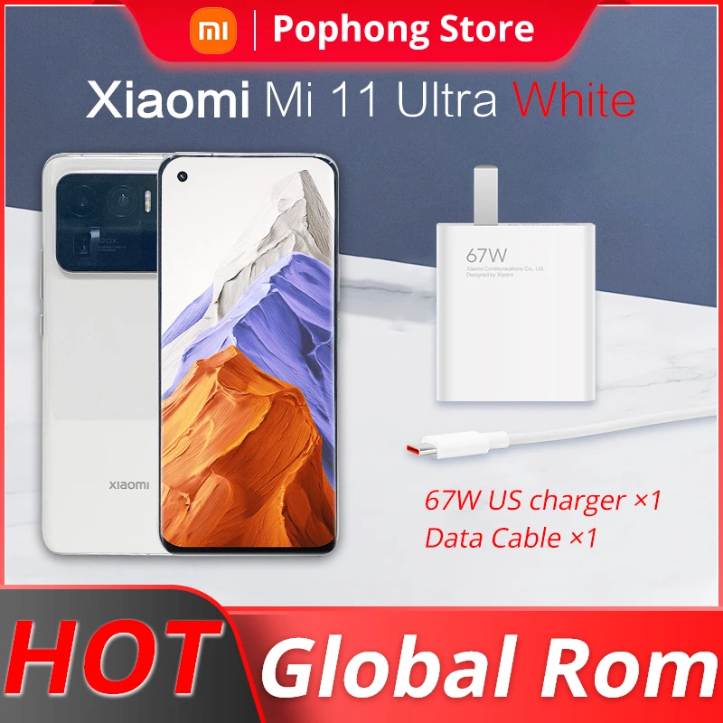 Global ROM Xiaomi Mi 11 Ultra SmartPhone 2K AMOLED Screen Snapdragon 888 Octa Core up to 67W Fast Charge NFC 50MP Triple Camera