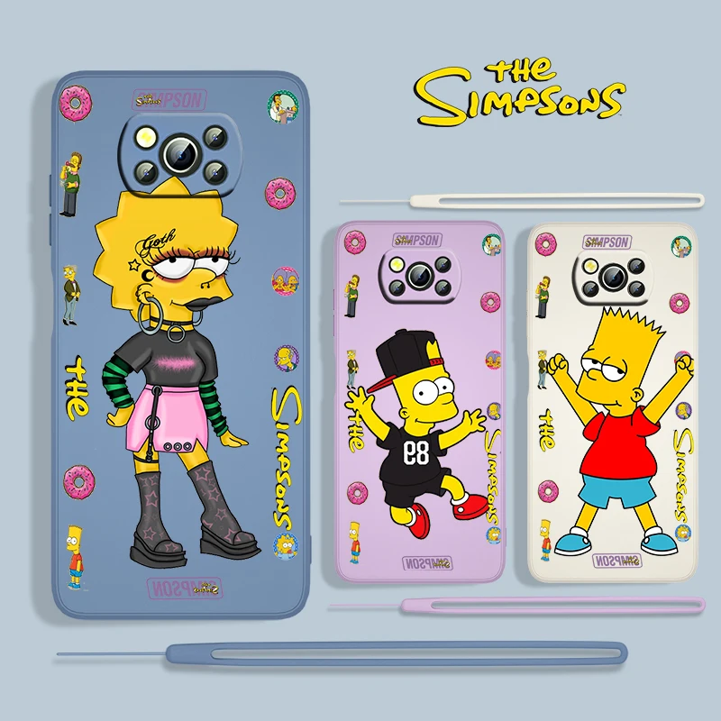 

The Simpsons Cool For Xiaomi POCO X3 NFC F3 GT M4 M3 M2 Pro C3 X2 11 Ultra 5G Silicone Liquid Rope Phone Case Fundas Capa Cover