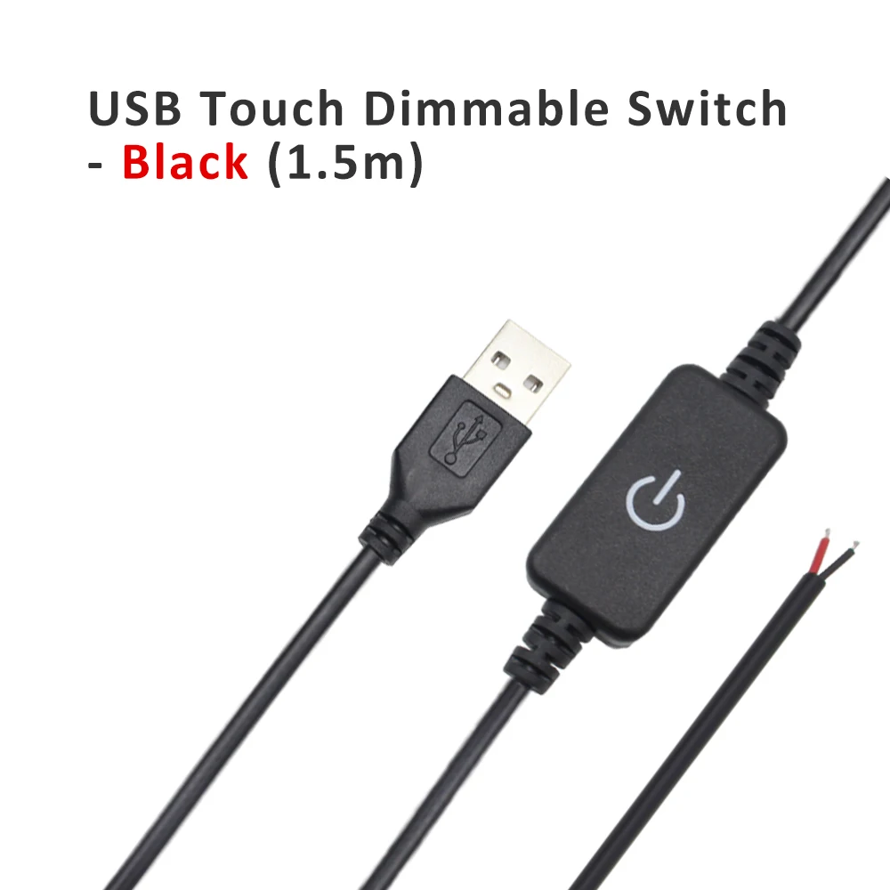

304 501 Вкл. Выкл. Встроенный переключатель постоянного тока 5 В 1 м USB-шнуры питания Зарядный штекерный кабель Сенсорная кнопка Удлинитель диммера Шнур для светодиодной ленты