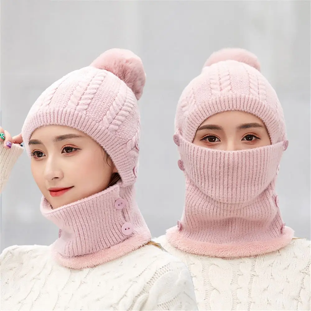 

Зимняя Теплая Шапка-бини для велоспорта на открытом воздухе с воротником-шарфом