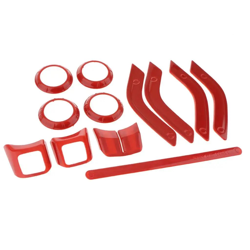 

ABS Plastic Interior Molding Trim Kit 12P Fit For Jeep Wrangler 2011-2017