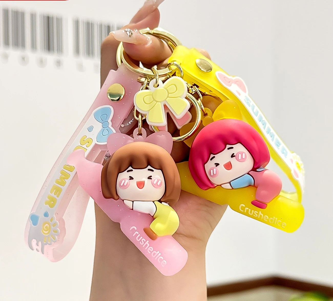 

New fashion cute popsicle girl cartoon key chain girl princess bag key chain cartoon doll pendant girl holiday gift