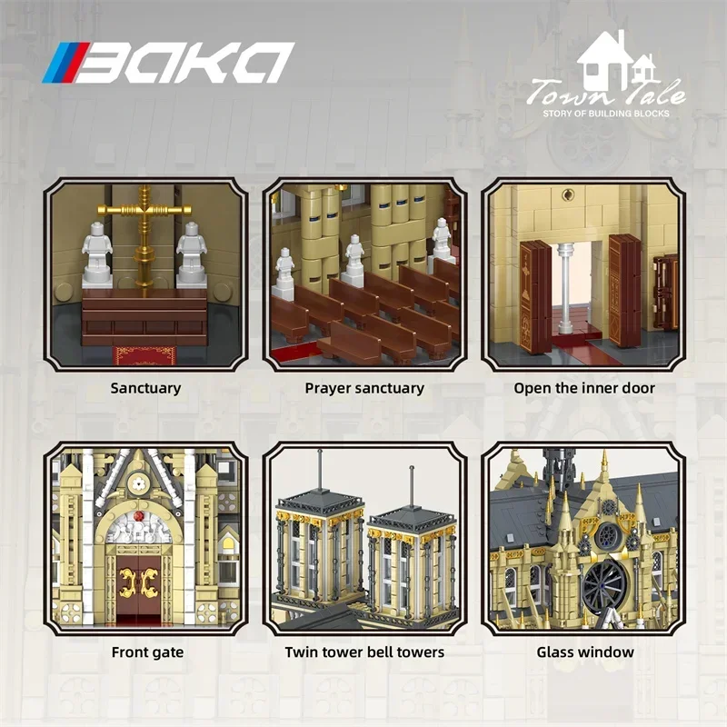 MOC Архитектура Европейский Нотр-Дам Париж Модель 33213 8225 шт. Мировой Собор