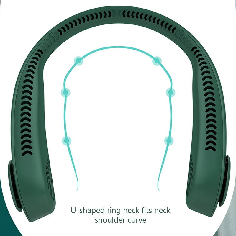 Portable Lazy Bladeless Hanging Neck Fan Rechargeable Wearable Head Fan Hands Free USB Mini Fan Traveling Outdoor Sports Fans