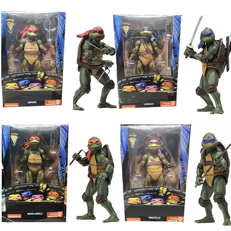 

NECA Turtles Classic Movie Film 1990's Leonardo Figure Raphael Michelangelo Donatello Action Figure Collectable Model Toys Doll