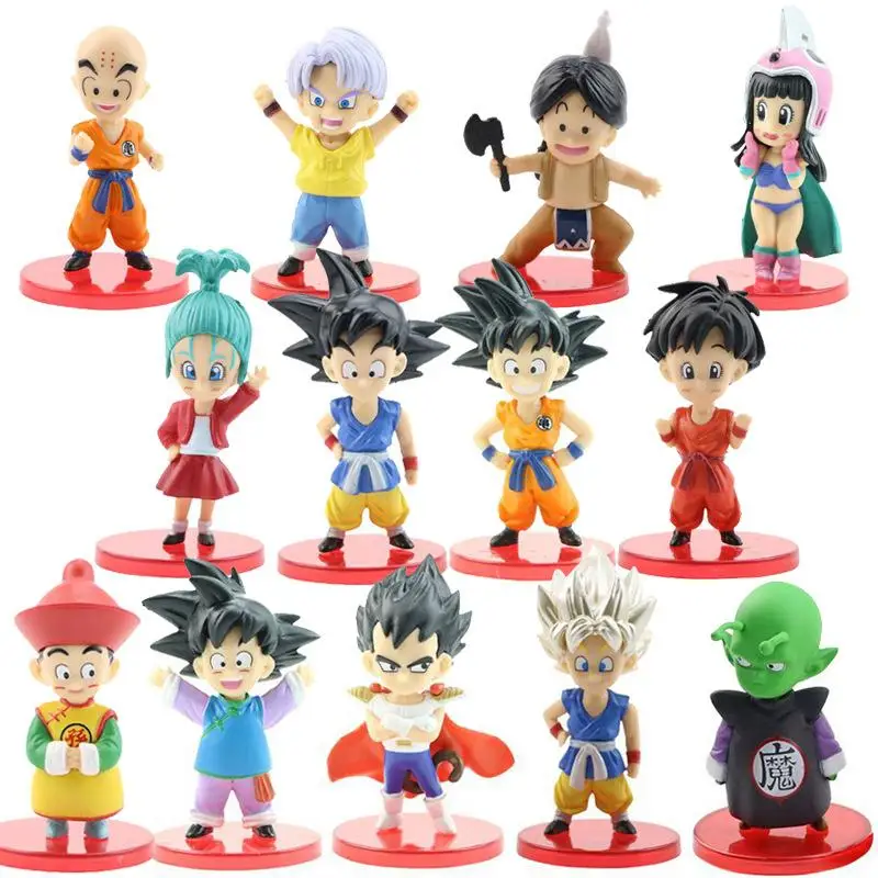

Dragon Ball Animation Figure Childhood Chichi Son Gohan Kakarotto Torankusu Vegeta IV Model Cartoon Peripheral Desktop Ornaments