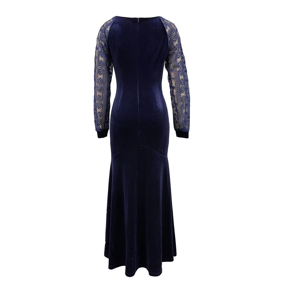 Элегантное женское бархатное облегающее вечернее платье макси полое свадебное