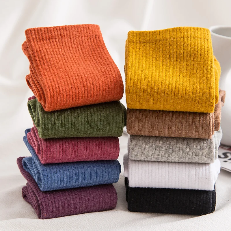 Носки Женские однотонные из чистого хлопка 5 пар |