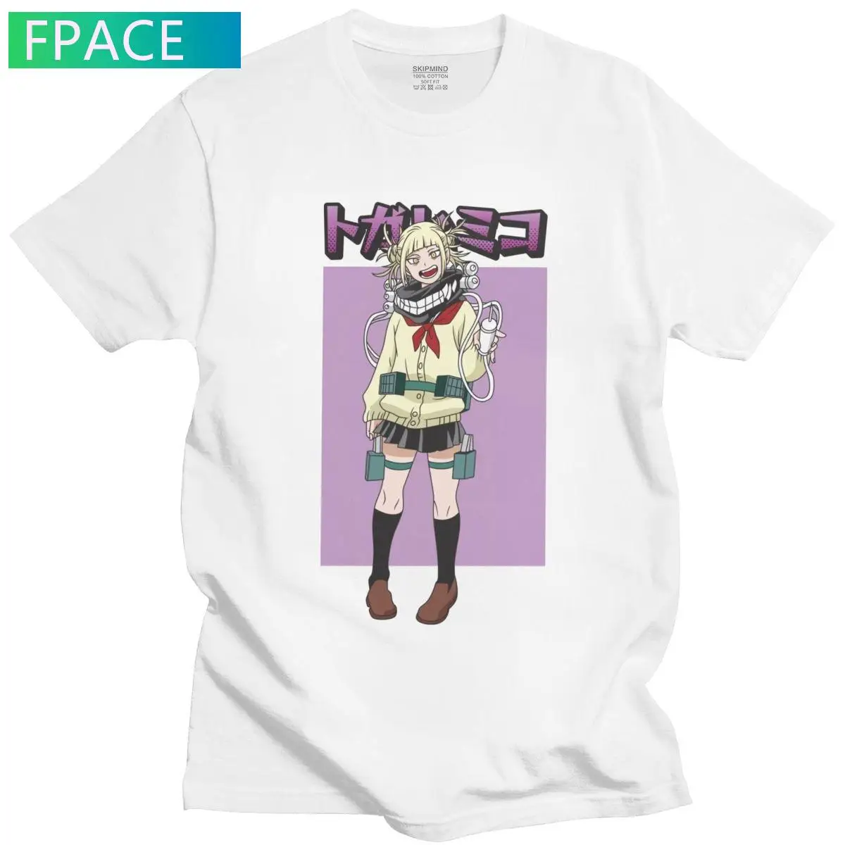 

Kawaii Tshirt Men Boku No Hero Academia Short Sleeve Cotton T shirt Round Collar Summer Himiko Toga T-shirt Anime Manga Tee Gift