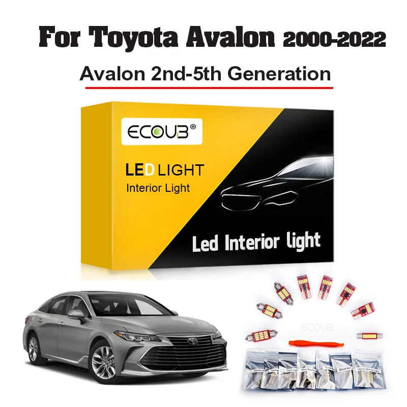 

LED Interior Light Kit for Toyota Avalon Pronard 2000 04 05 2012 2013 2017 18 19 20 2021 2022 Dome Map Trunk License Plate Light