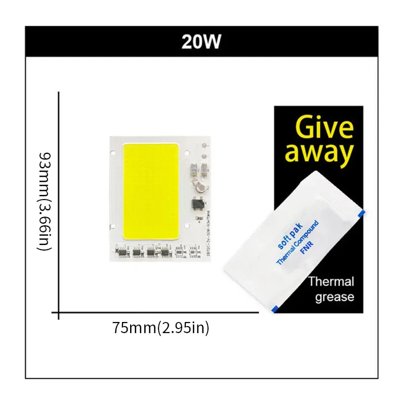 Светодиодный чип COB 20Вт 30Вт 50Вт 80Вт 100Вт 150Вт 180Вт для прожектора