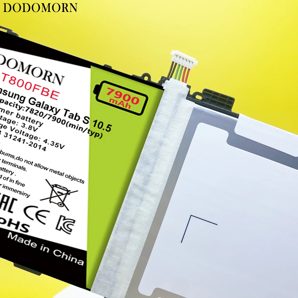 Запасной аккумулятор DODOMORN для планшетов Samsung Galaxy Tab S 10 5 дюйма T800 T801 T805 T805C T807 |