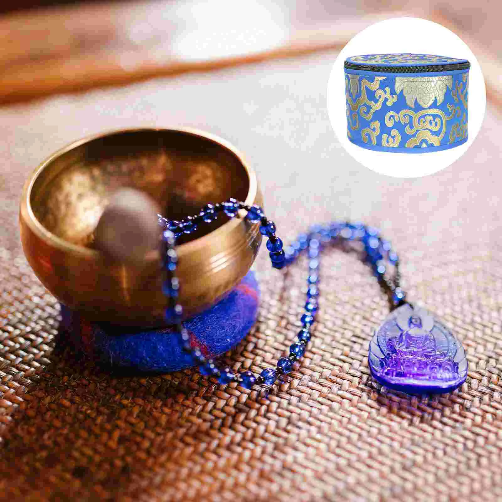 

Small Organizer Box Song Bowl Bag Storage Tibetan Singing Sound Case Meditation Cotton