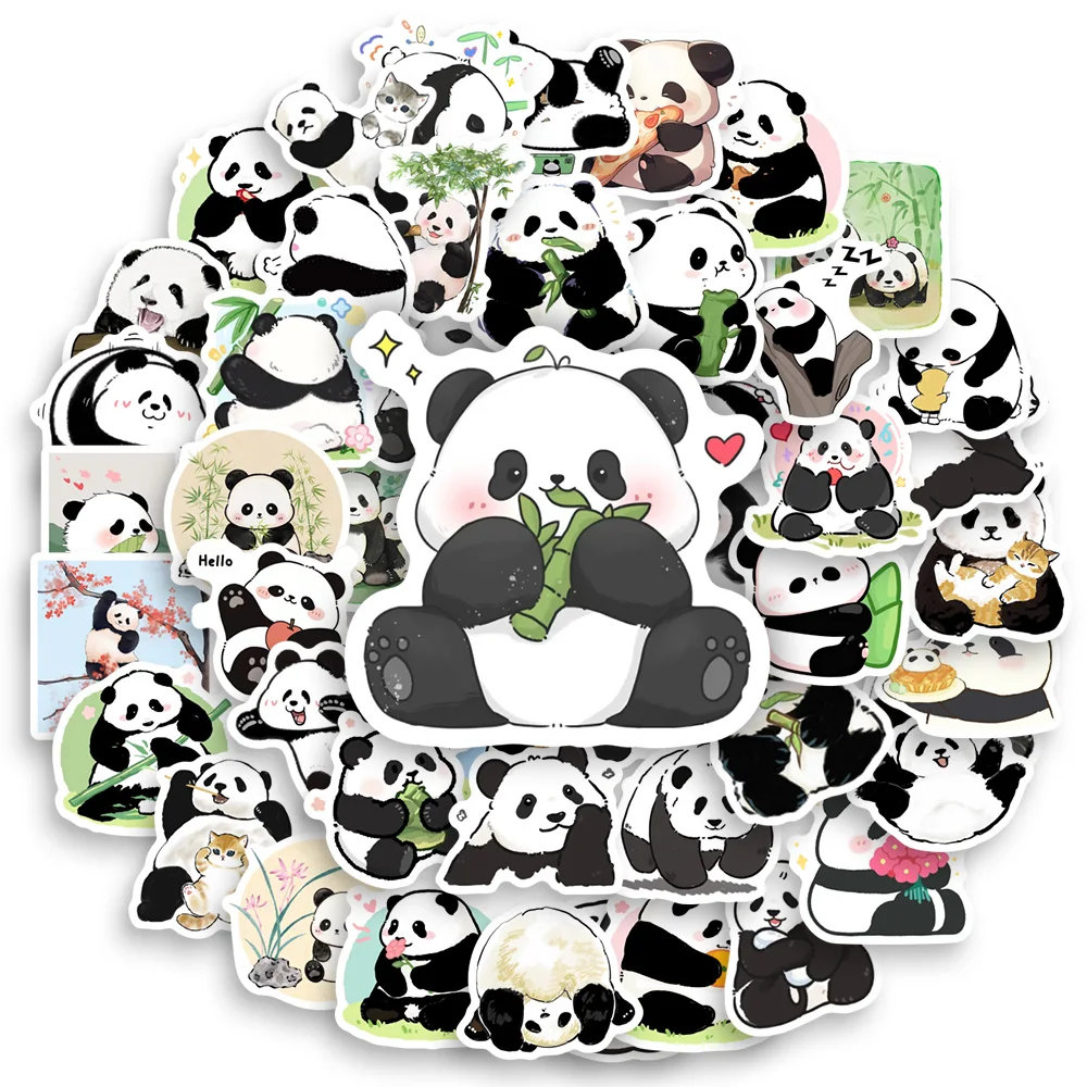 Милые Мультяшные наклейки панды акварельные забавные сделай сам Подарок детская