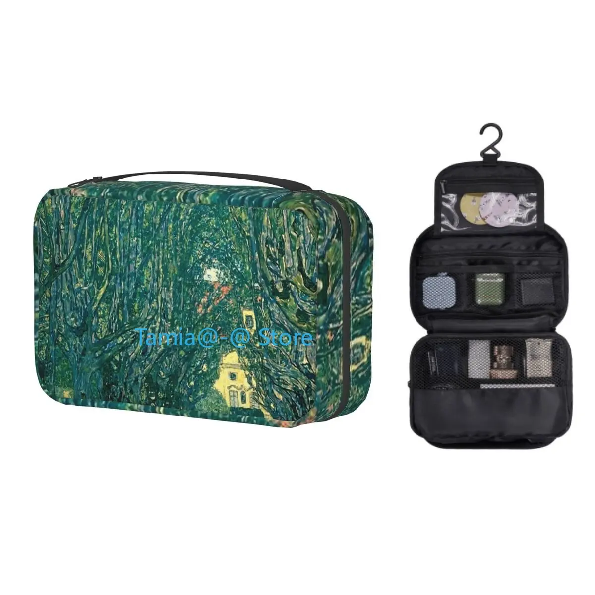 

Avenue Of Schloss Kammer Park Makeup Bag Travel Cosmetic Organizer Cute Gustav Klimt Painting Art Hanging Storage Toiletry Bags