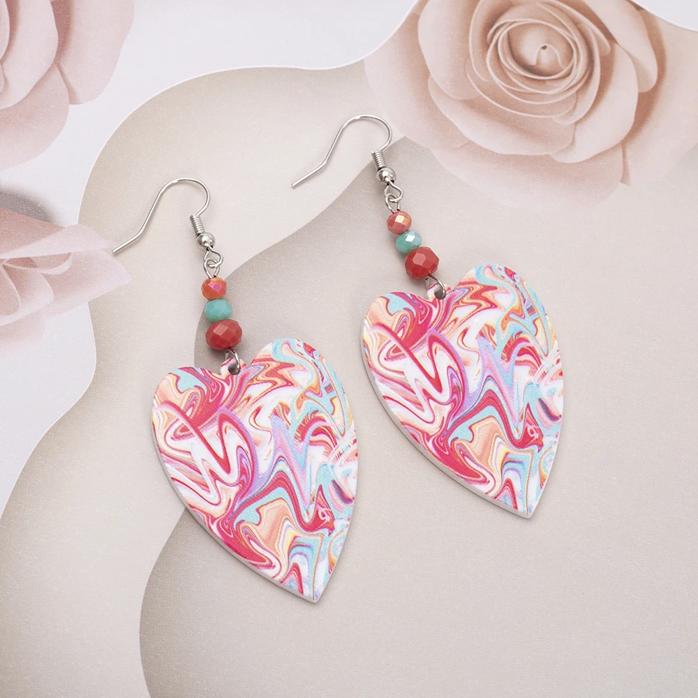 Новые модные яркие серьги в форме сердца для женщин темпераментные легкие