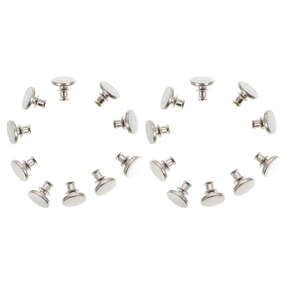 

20Pcs Nail-free Jeans Buttons Adjustable Alloy Buttons Household Instant Buttons