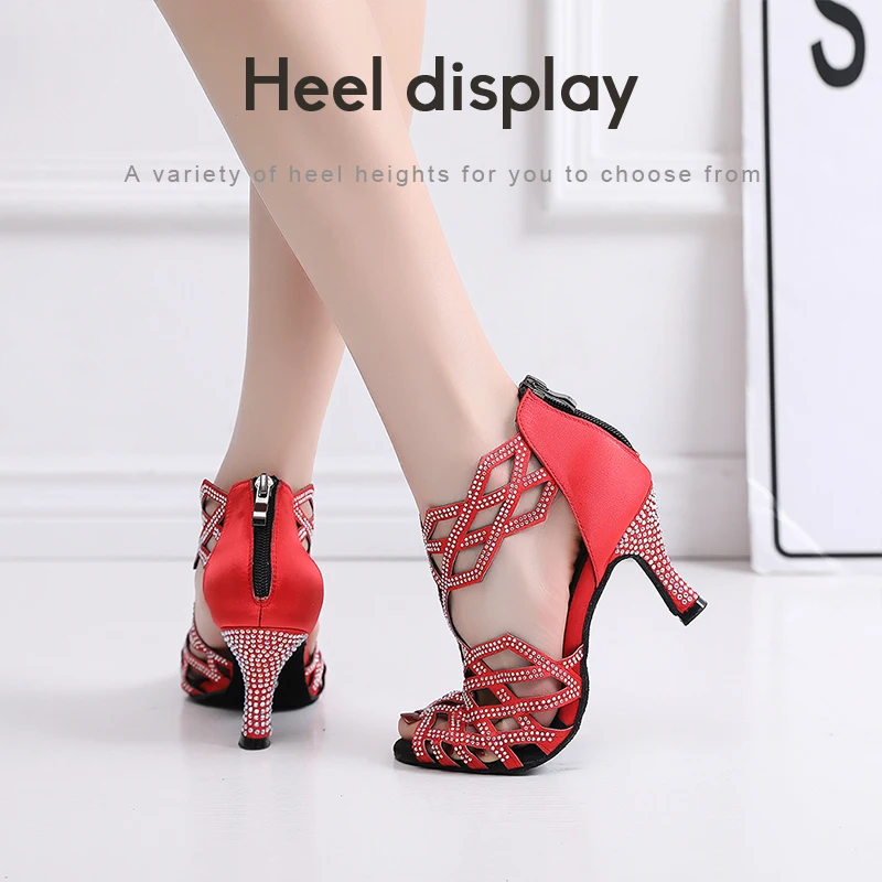 DKZSYIM Women fashion Salsa Sandals Ballroom dance shoes rhinestones Women Dancing Shoes Ladies Grils dance Sandals Indoor
