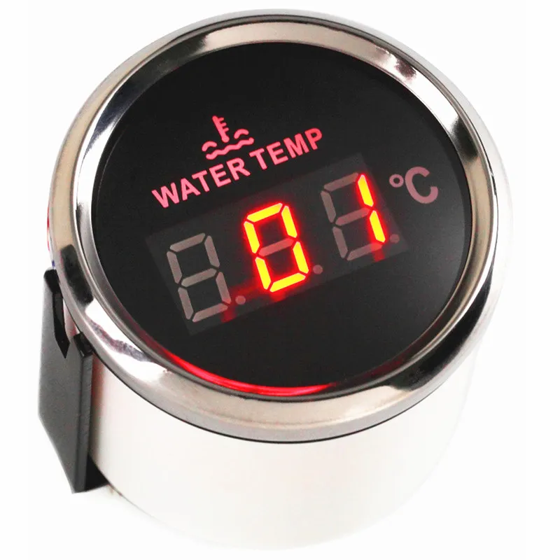 Цифровые датчики температуры воды 52 мм 40 ~ 120 ℃ Измерители морской с красной