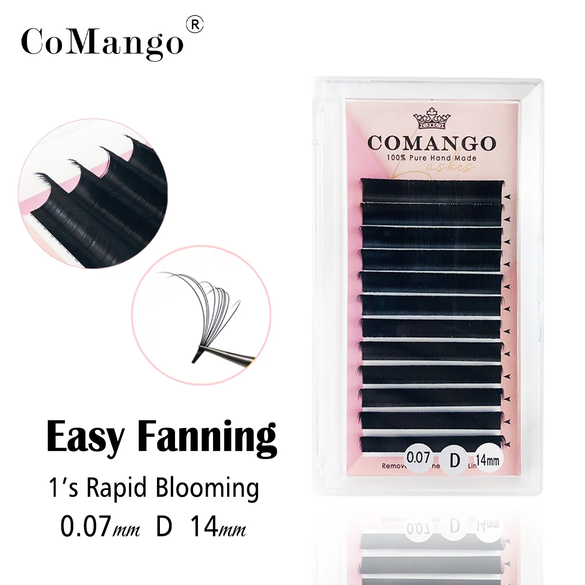 

Толстые мягкие натуральные легкие ресницы CoMango, Объемные Накладные ресницы, искусственная норка, быстрое цветение, отдельные ресницы для на...