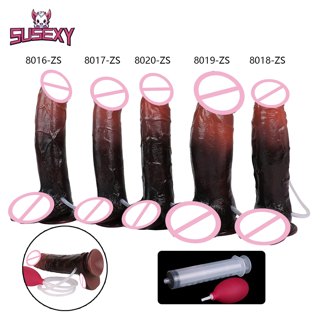 SUSEXY 5 стилей огромный реалистичный фаллоимитатор для брызг с присоской