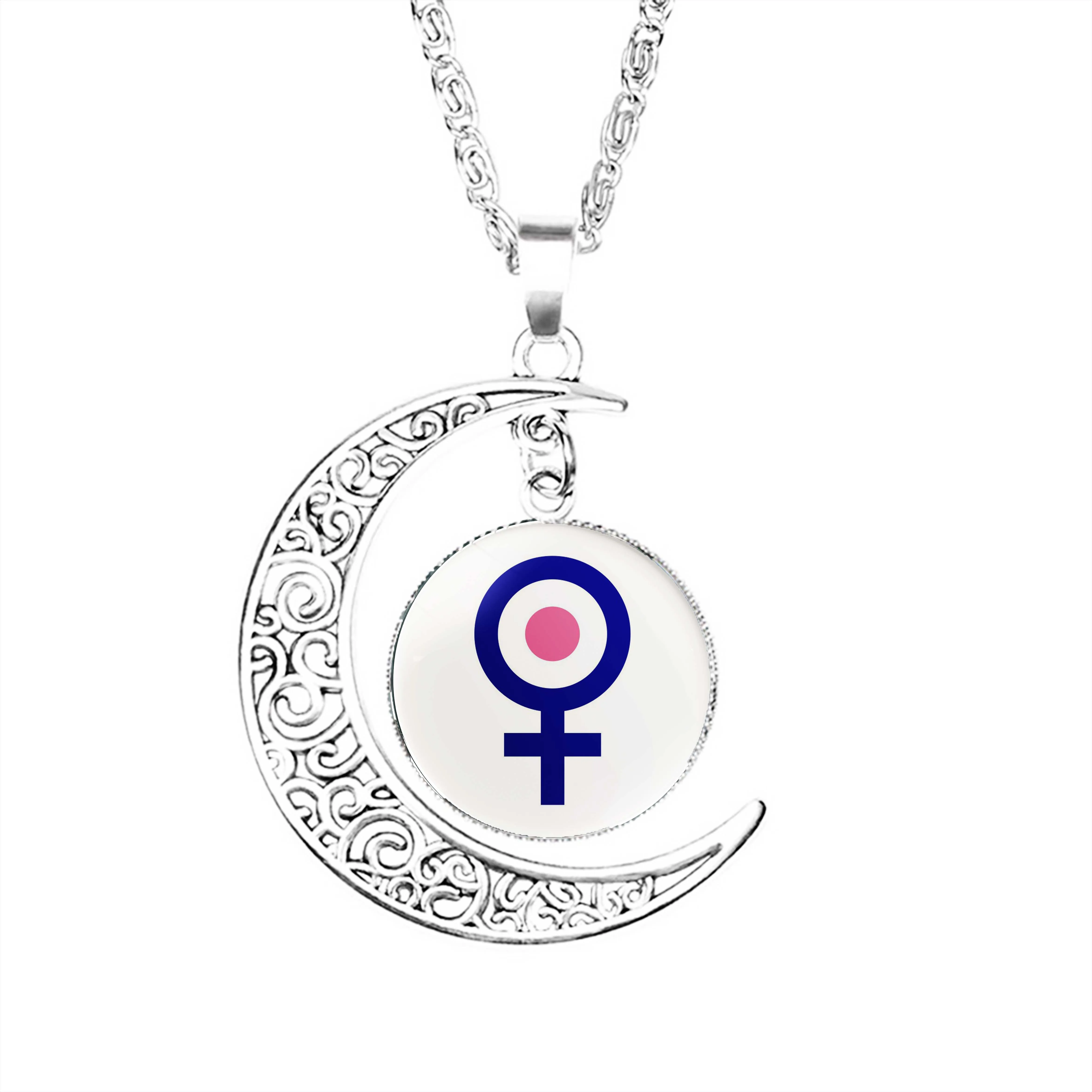 

Женское Ожерелье петь кто-Луна, цепочка для влюбленных девушек и женщин, модный кулон, подарки для мужчин и мальчиков, купол, ювелирные издел...