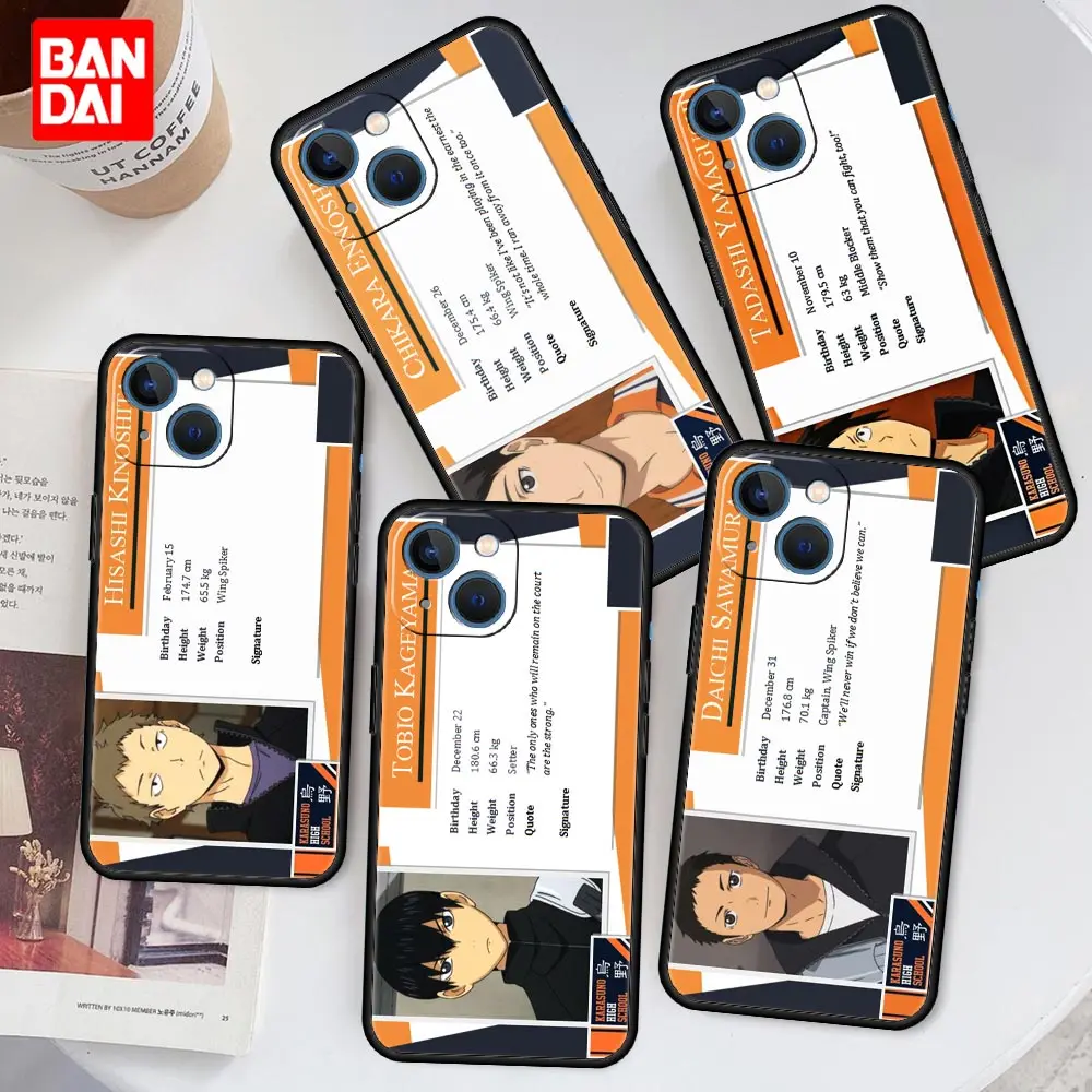 

Haikyuu Hinata Id Photo Anime Case for iPhone 13 12 11 X XS Pro Max 6 6s 7 8 Plus SE XR 12pro 13pro Mini Black Silicone Cover