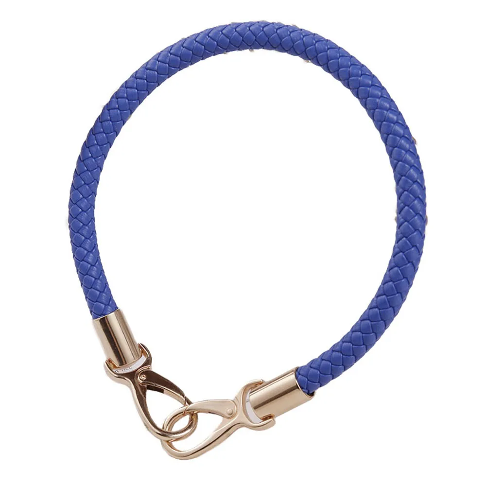 

40cm Short Bag Belts Pu Leather Braided Rope Handles Handbag Straps Purse Belts Diy Replacement Bag Strap Metal Hook Buckle