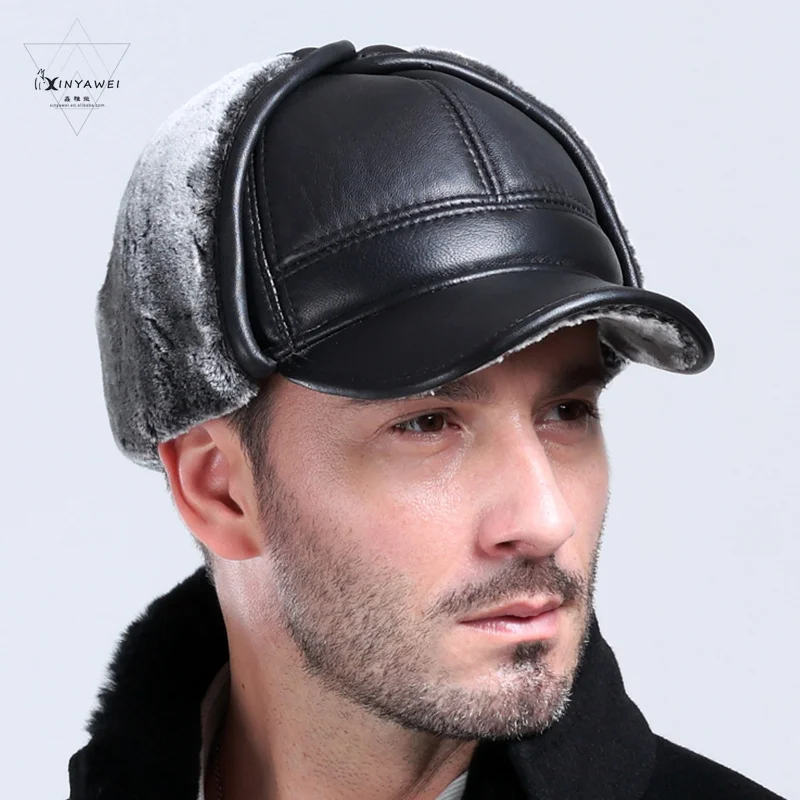 

2022 Thermal Bomber Hats For Men Wool Hats Fashion Mens Winter Warm Soft Fur Hat Trapper Earflap Ski Cap Ushanka Wholesale