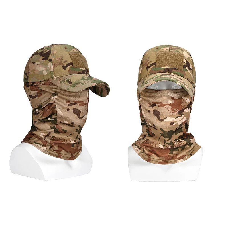 

2023 Military Hood Tactical Army Baseball Caps for Men Women Summer Snapback Sun Hats Outdoor Camouflage Balaclava Half Ski Mask