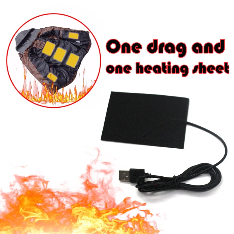 

USB 1/4PCS Warming Pads Fast Heating Carbon Fiber Heating Pads Safety Heating Thermal Pads for Cloth Vests Jackets Footwear