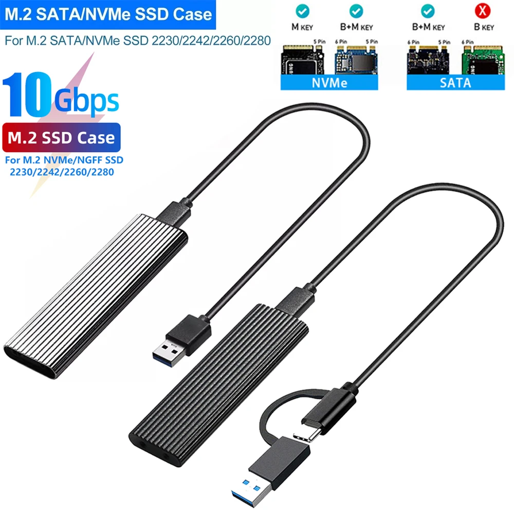 

Внешний чехол для HD-диска, чехол для ПК, SSD M.2 Nvme, корпус USB-накопителя, портативный накопитель, двойной протокол M.2 NVME/NGFF, внешний жесткий диск