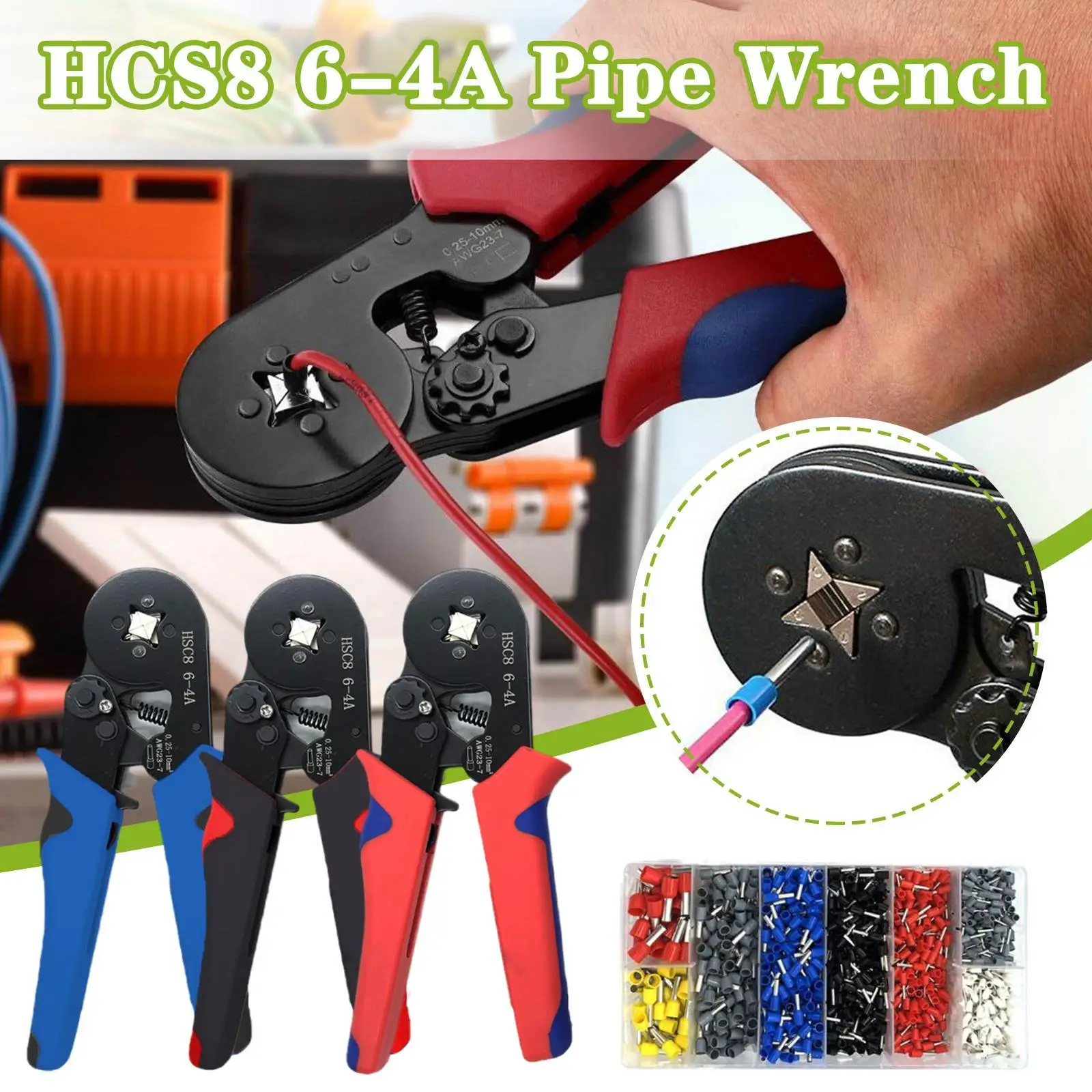 

Набор инструментов для обжима трубчатых терминалов, мини Электрические плоскогубцы HSC8 6-4 0,25-10 мм², фотоэлектрические плоскогубцы, инструме...