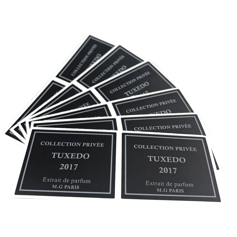 100pcs 80x80mm Hot Sale Black Background Vinyl Sticker For Bottle Jar Custom Business Name Color Shape |
