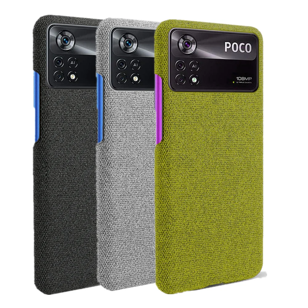 

For PocoX4 Pro 5G Case For Poco X4 Pro M4Pro Slim Soft-Touch Fabric + Hard PC Cover For Poco X4 M3 M4 Pro 4G F3 F2 X3 NFC GT