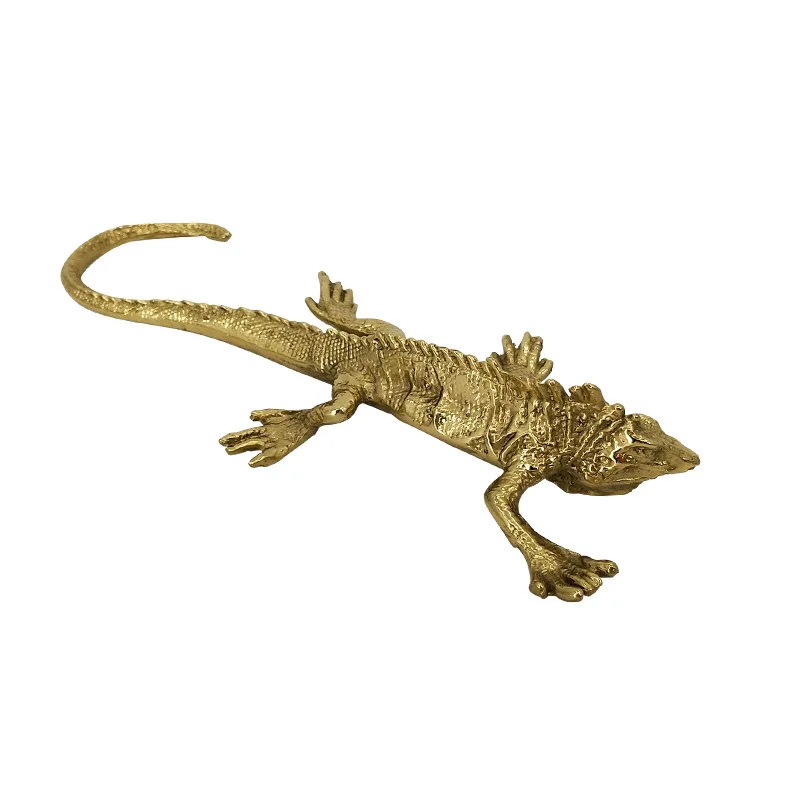 

Metal Animal Sculpture Golden Lizard Reptile Brass Simulation Animal Ornament Metal Figurine Home Decoration Accessories