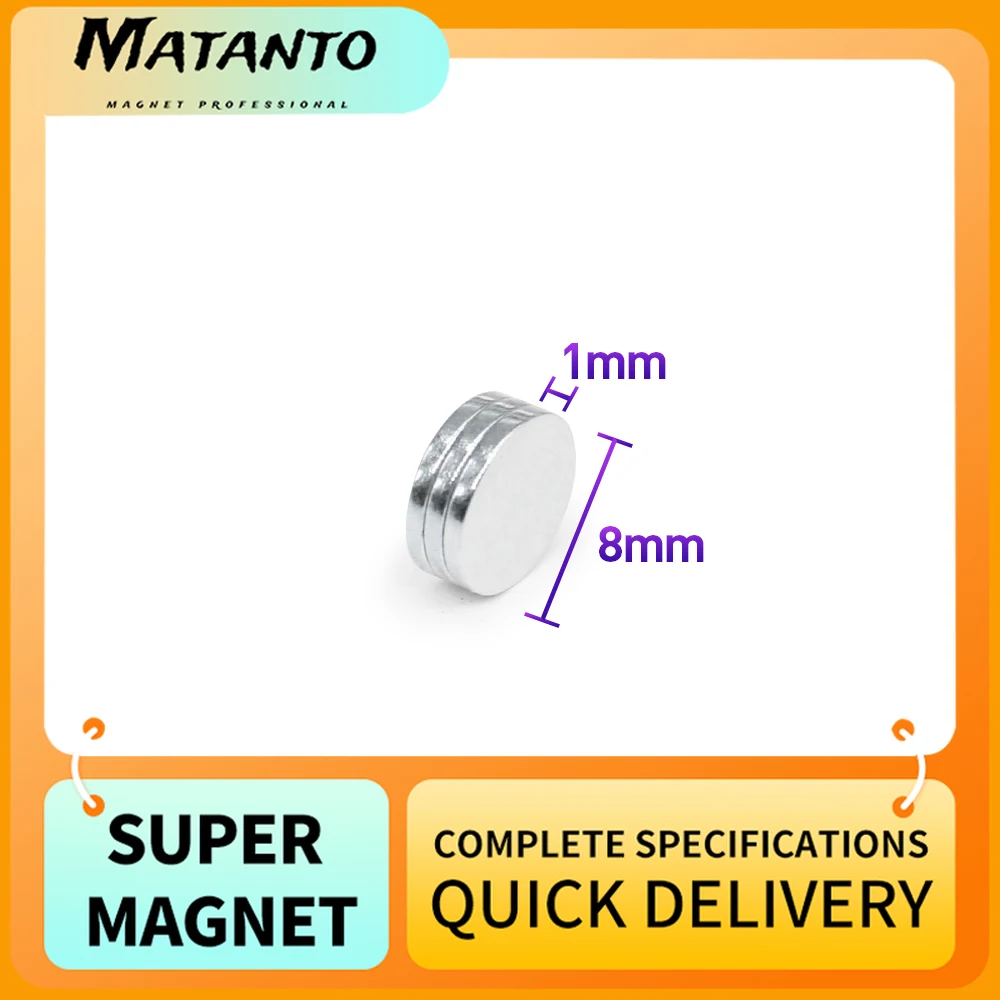 

50/100/200/500/1000PCS 8x1 mm Round Strong Powerful Magnetic Magnet N35 Permanent Rare Earth Neodymium Magnet Disc 8x1mm 8*1 mm