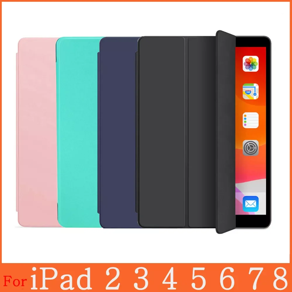 Tablet case  2 3 4 5 6 7 8 9.7 10.2 auto wake sleep smart cover  funda iPad 3th 4th 5th 6th 7th Generation