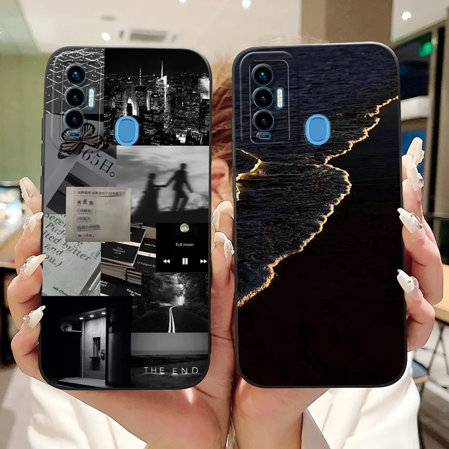 Чехол Funda для Tecno Camon 18 18i 18P Primer CH7 CH6 мягкий матовый силиконовый бампер с рисунком